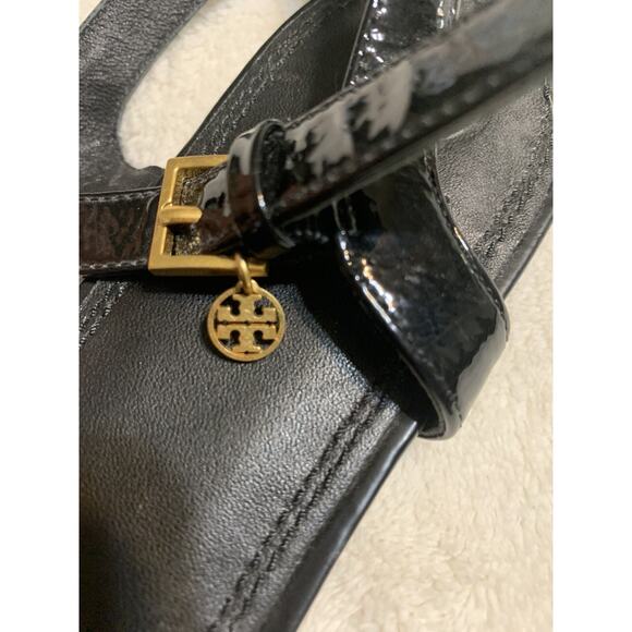 Tory Burch Laurel Strappy Black Patent Sandals Womens 9 - Picture 4 of 6